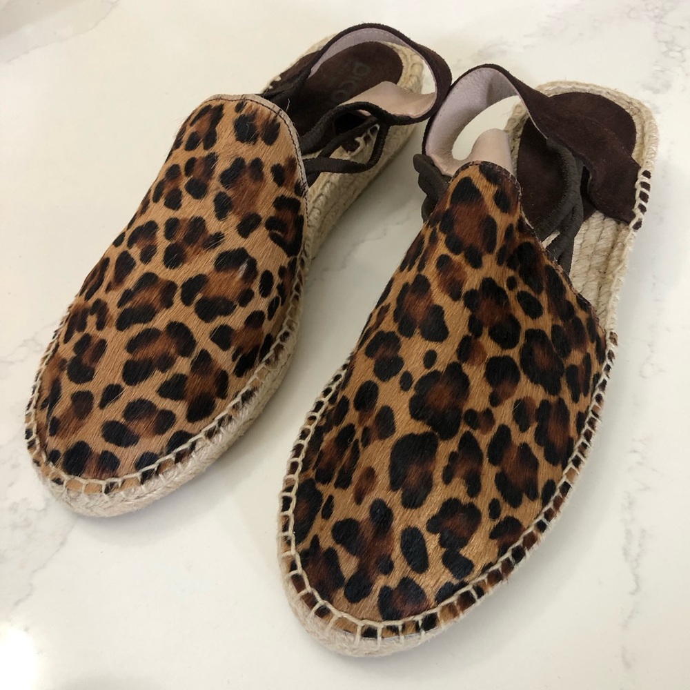 PICON leopard dyed pony hair handmade espadrille sandals SPAIN - Picture 2 of 10